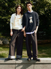 Men's Relaxed Fit Textured Jacquard Sweater